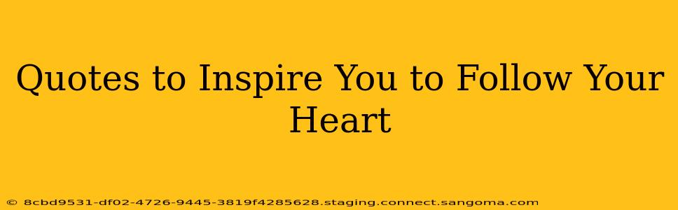 Quotes to Inspire You to Follow Your Heart