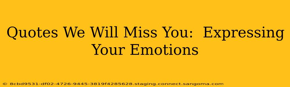 Quotes We Will Miss You:  Expressing Your Emotions