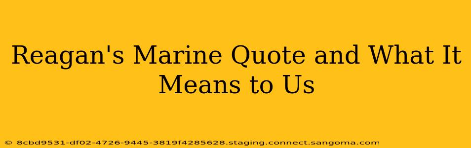 Reagan's Marine Quote and What It Means to Us