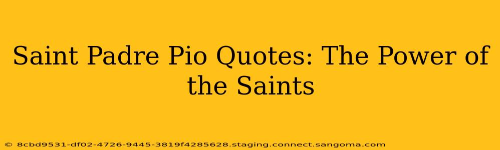 Saint Padre Pio Quotes: The Power of the Saints