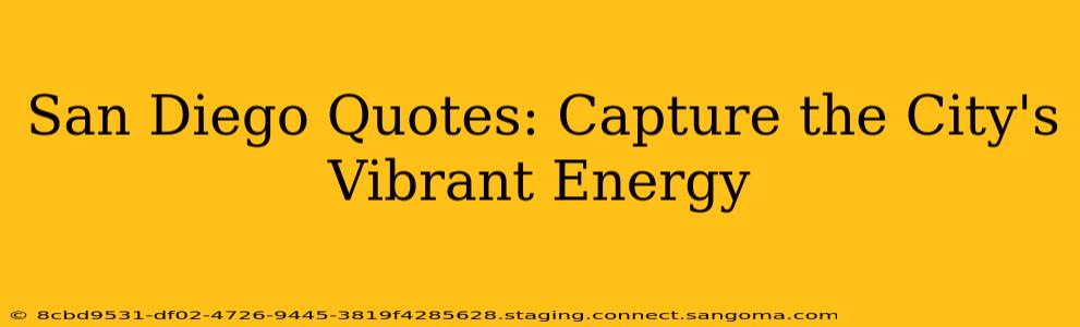 San Diego Quotes: Capture the City's Vibrant Energy