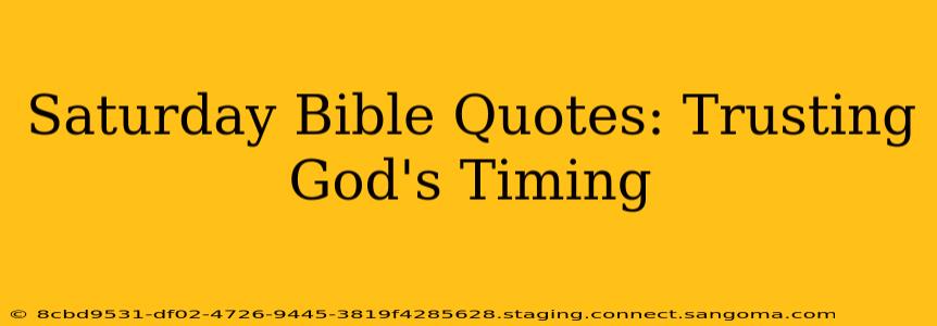 Saturday Bible Quotes: Trusting God's Timing