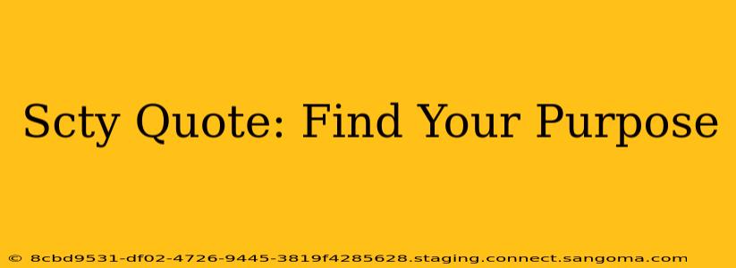 Scty Quote: Find Your Purpose