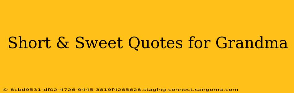 Short & Sweet Quotes for Grandma