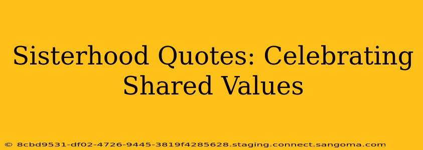 Sisterhood Quotes: Celebrating Shared Values