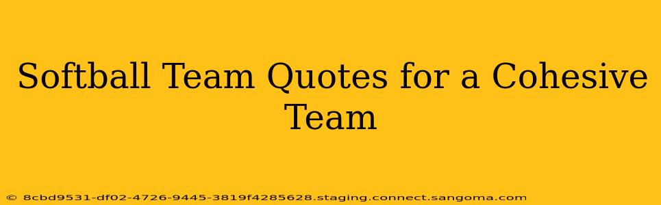 Softball Team Quotes for a Cohesive Team