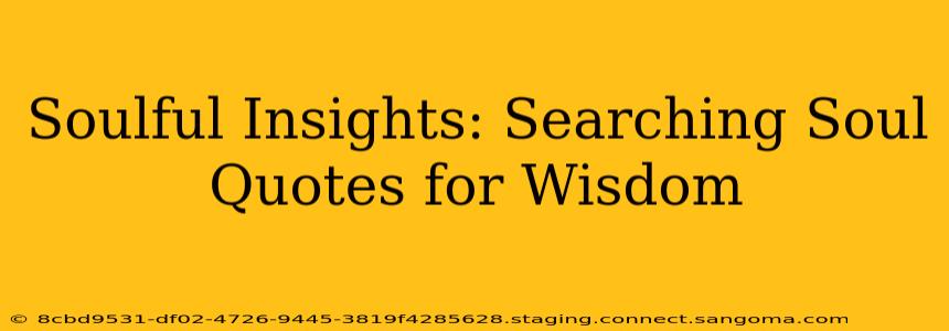 Soulful Insights: Searching Soul Quotes for Wisdom
