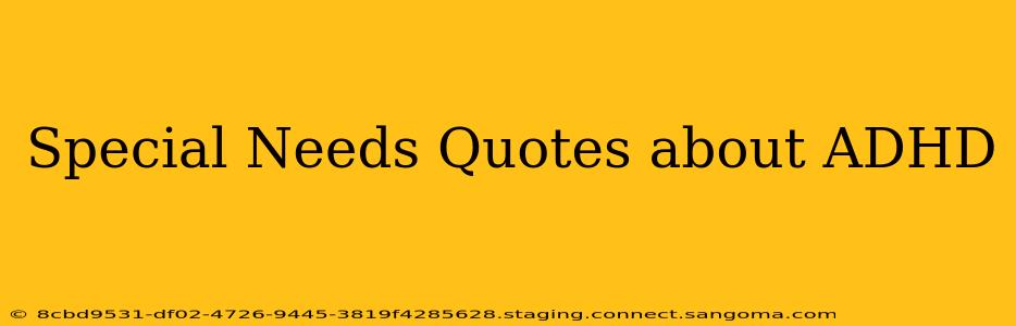 Special Needs Quotes about ADHD