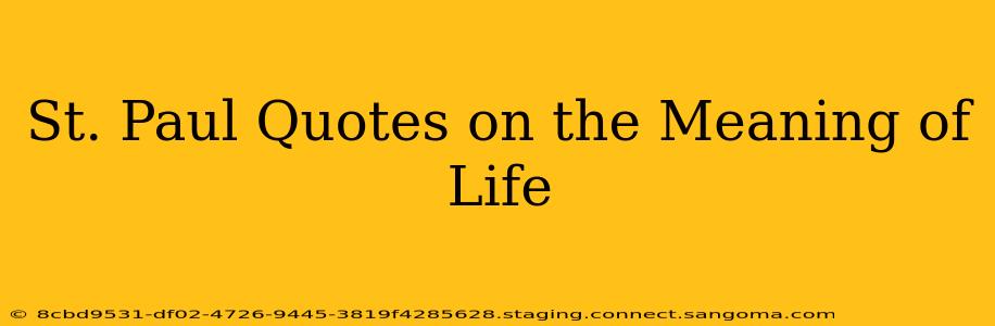 St. Paul Quotes on the Meaning of Life