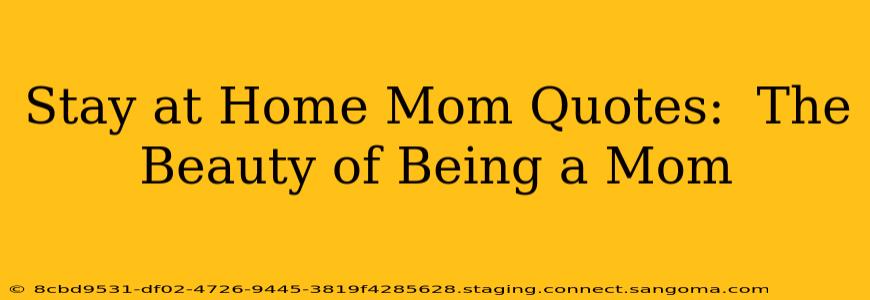 Stay at Home Mom Quotes:  The Beauty of Being a Mom