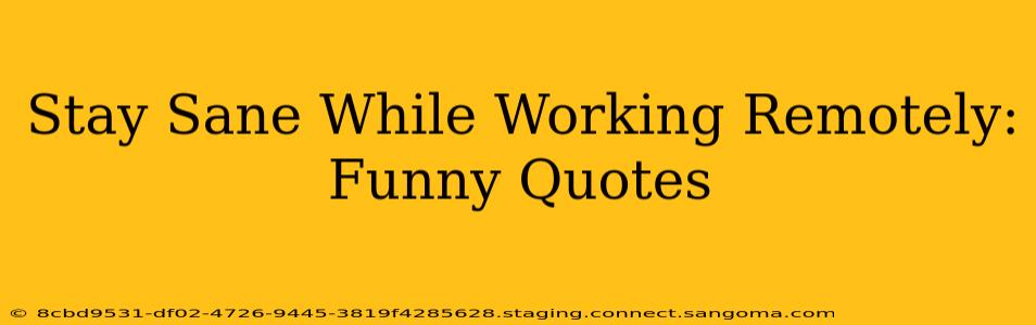 Stay Sane While Working Remotely: Funny Quotes