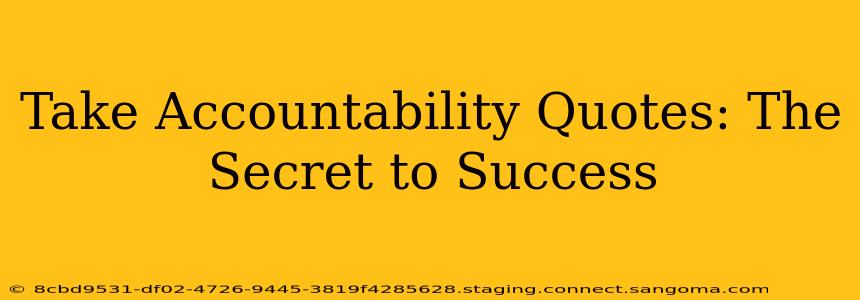 Take Accountability Quotes: The Secret to Success