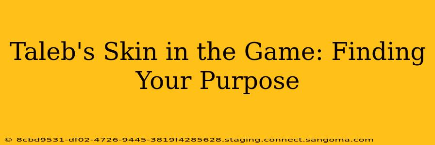 Taleb's Skin in the Game: Finding Your Purpose