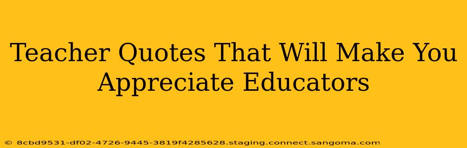 Teacher Quotes That Will Make You Appreciate Educators