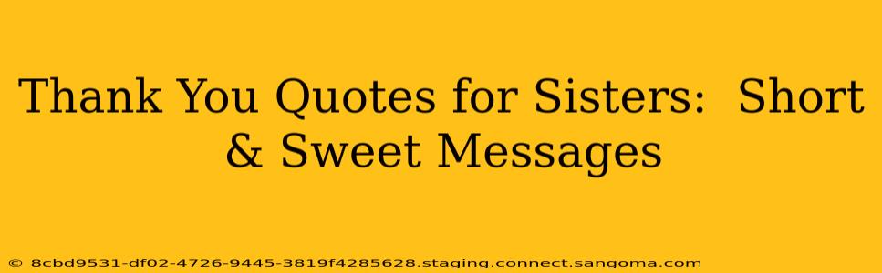 Thank You Quotes for Sisters:  Short & Sweet Messages