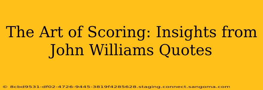 The Art of Scoring: Insights from John Williams Quotes