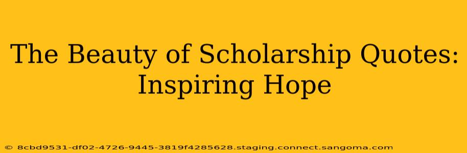 The Beauty of Scholarship Quotes: Inspiring Hope