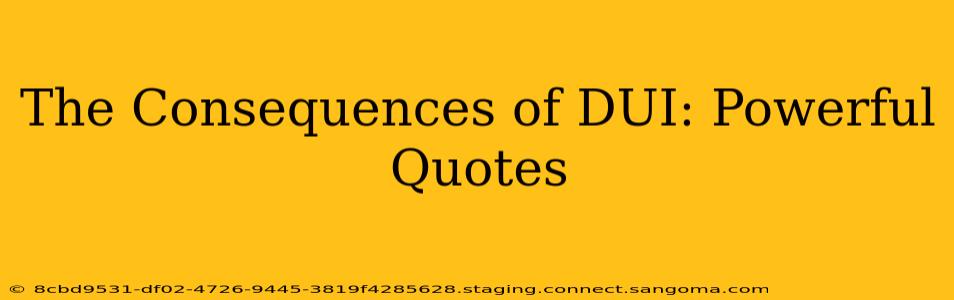 The Consequences of DUI: Powerful Quotes