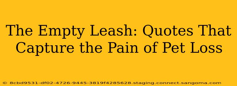 The Empty Leash: Quotes That Capture the Pain of Pet Loss
