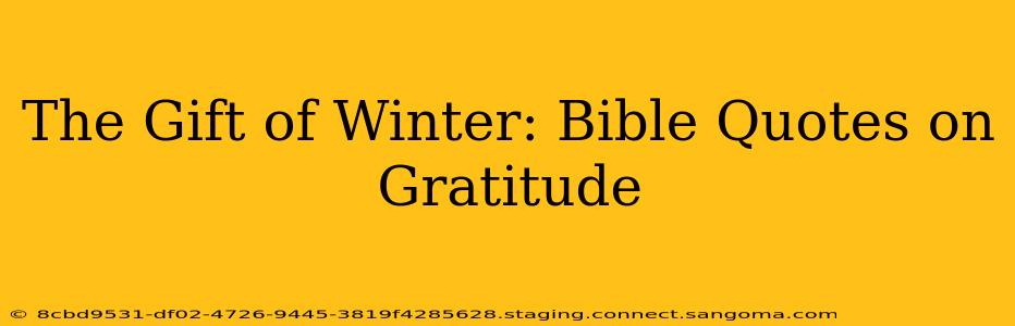 The Gift of Winter: Bible Quotes on Gratitude