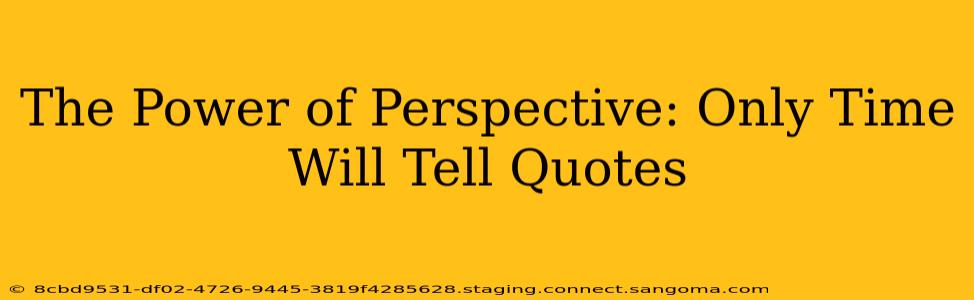 The Power of Perspective: Only Time Will Tell Quotes