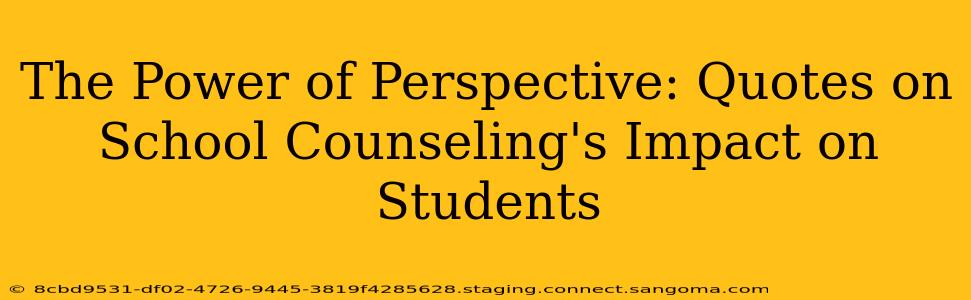 The Power of Perspective: Quotes on School Counseling's Impact on Students