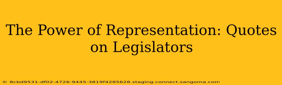 The Power of Representation: Quotes on Legislators