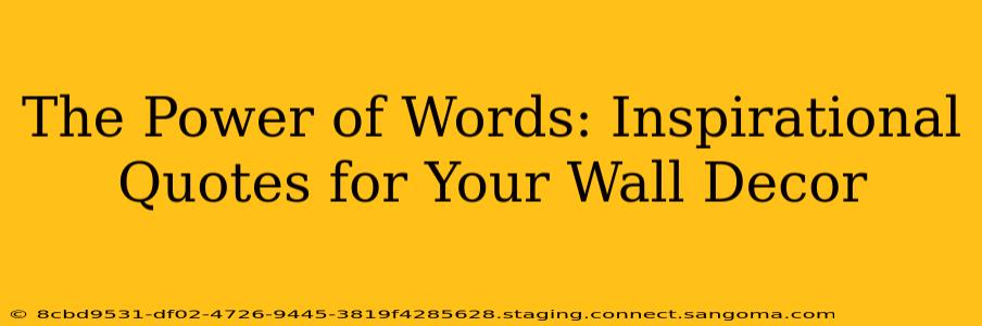 The Power of Words: Inspirational Quotes for Your Wall Decor