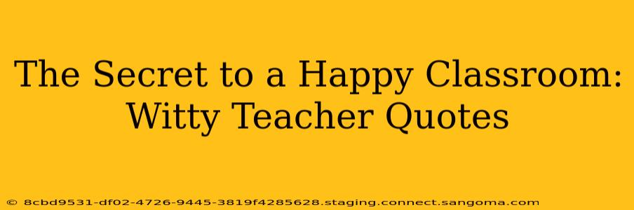 The Secret to a Happy Classroom: Witty Teacher Quotes