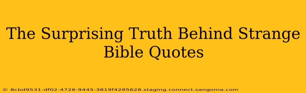 The Surprising Truth Behind Strange Bible Quotes