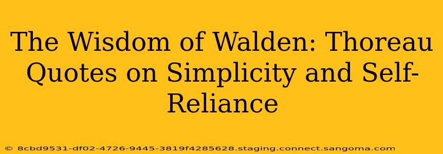 The Wisdom of Walden: Thoreau Quotes on Simplicity and Self-Reliance