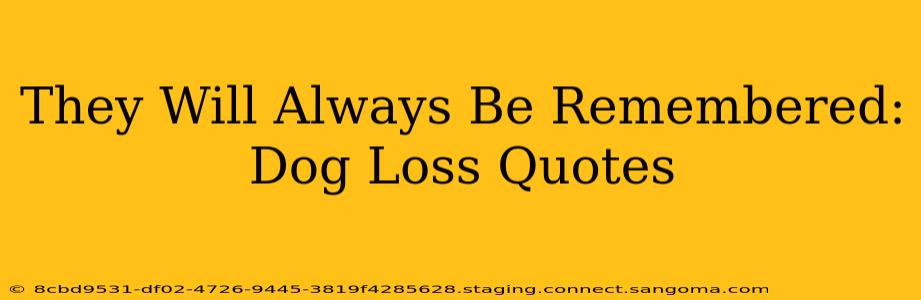 They Will Always Be Remembered: Dog Loss Quotes