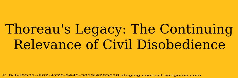 Thoreau's Legacy: The Continuing Relevance of Civil Disobedience