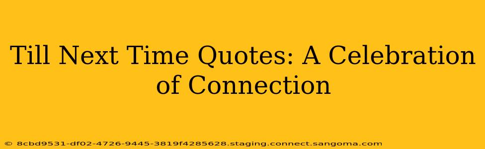 Till Next Time Quotes: A Celebration of Connection