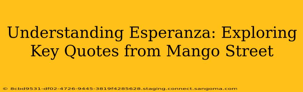 Understanding Esperanza: Exploring Key Quotes from Mango Street