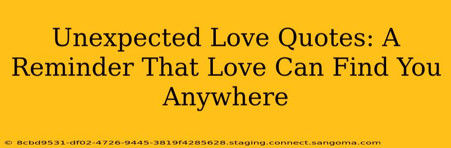 Unexpected Love Quotes: A Reminder That Love Can Find You Anywhere