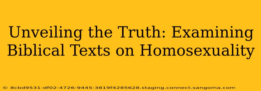 Unveiling the Truth: Examining Biblical Texts on Homosexuality