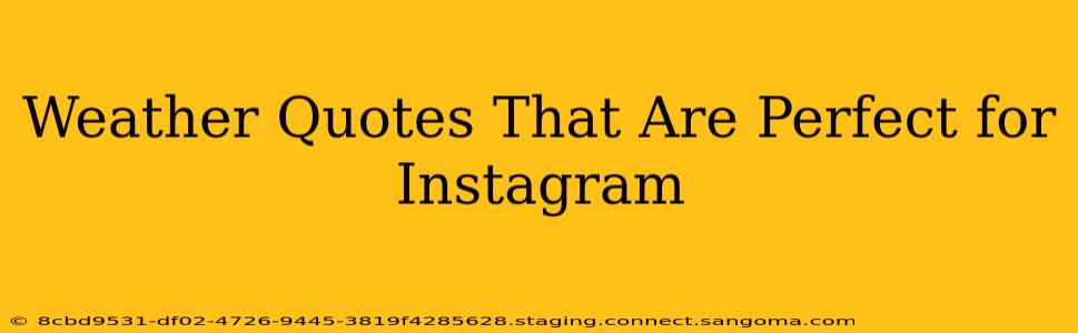 Weather Quotes That Are Perfect for Instagram