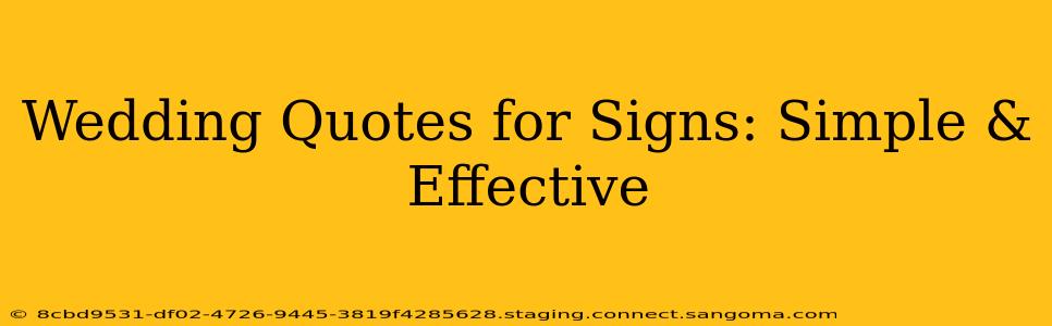 Wedding Quotes for Signs: Simple & Effective