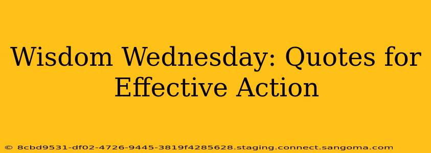 Wisdom Wednesday: Quotes for Effective Action