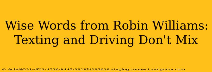 Wise Words from Robin Williams: Texting and Driving Don't Mix