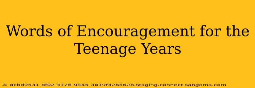 Words of Encouragement for the Teenage Years